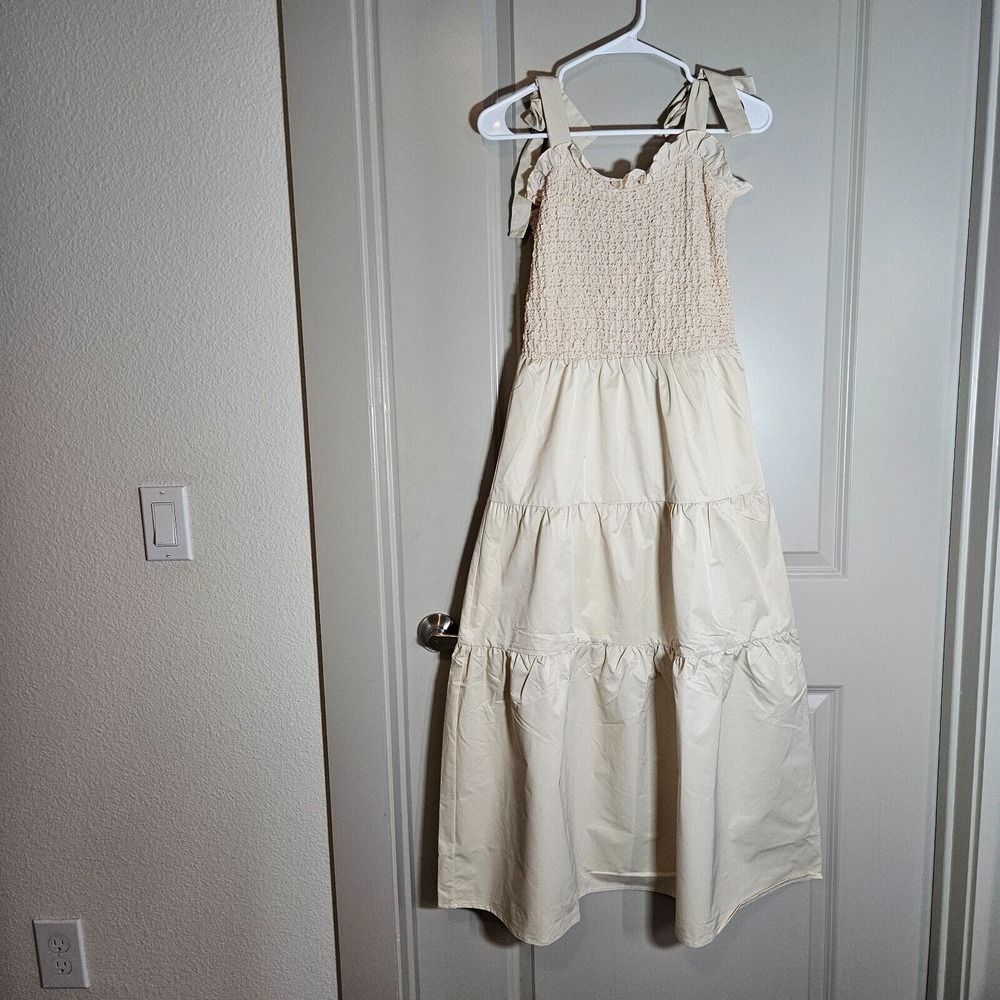 NWOT THML Anthropologie Midi Dress Medium Beige Cream Preppy‎